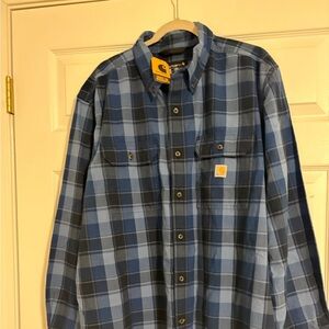 Carhartt Navy and Light Blue Plaid Shirt